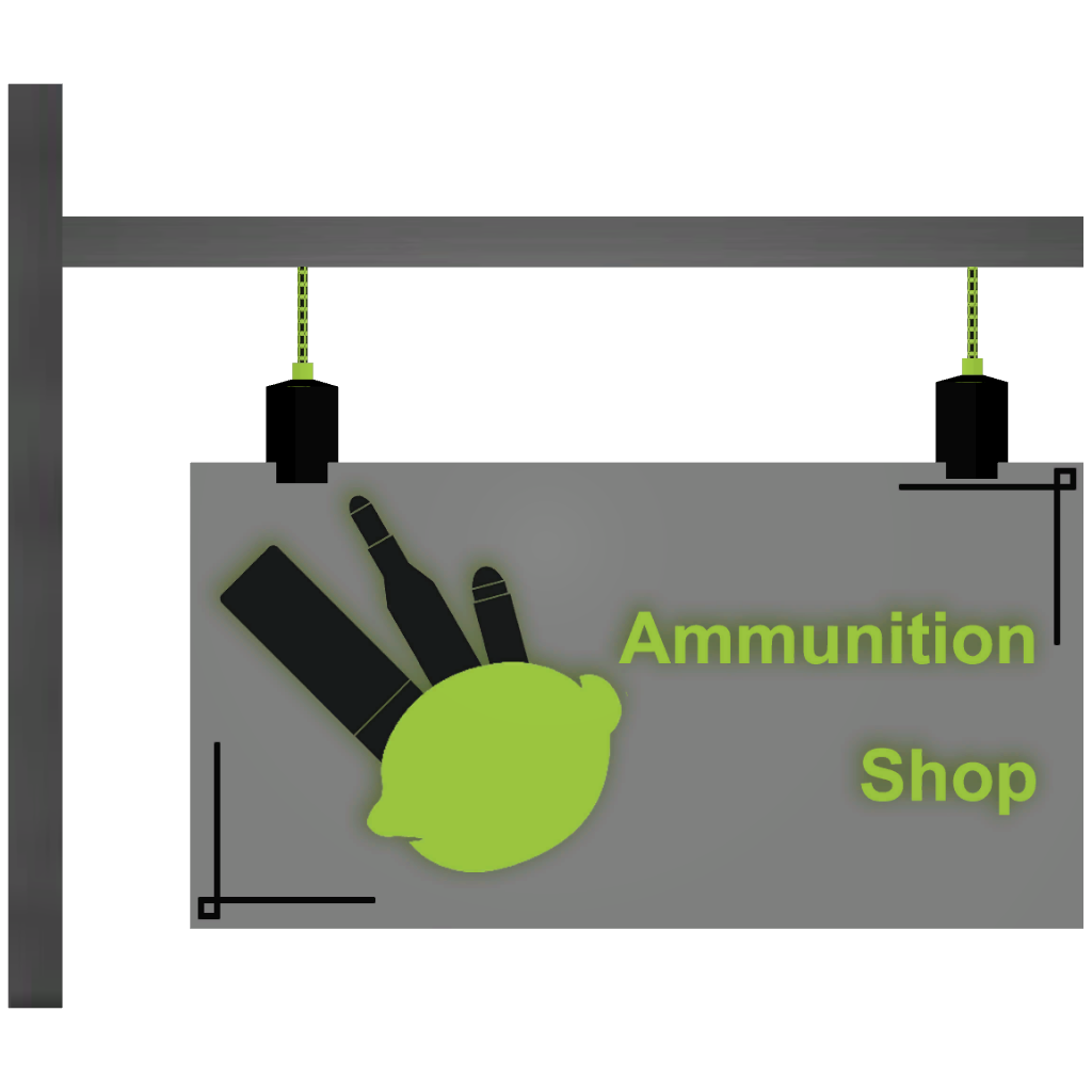 Metal Hanging Sign (Ammo Shop)