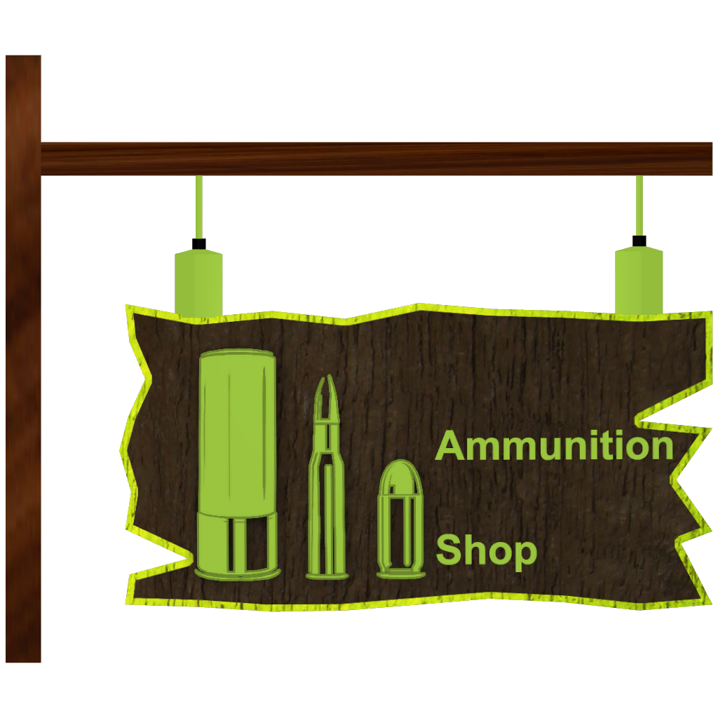 Wooden Hanging Sign (Ammo Shop)