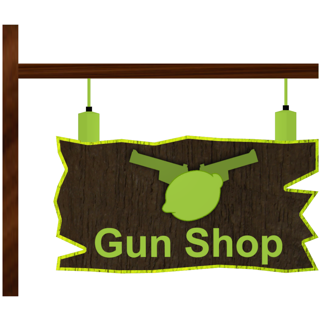 Wooden Hanging Sign (Gun Shop)